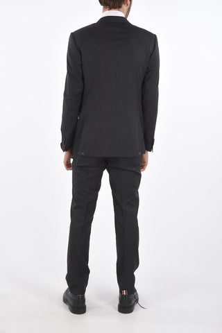 Lined Suit with Notch Lapel and Flap Pockets
