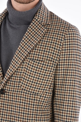 gun club check side vents notch lapel 2-button blazer