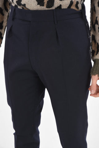 pantalone a una pince in lana vergine