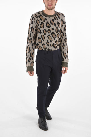 pantalone a una pince in lana vergine
