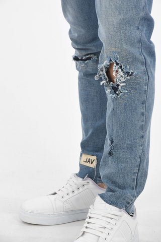 16cm distressed slim fit jeans