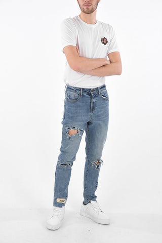 16cm distressed slim fit jeans