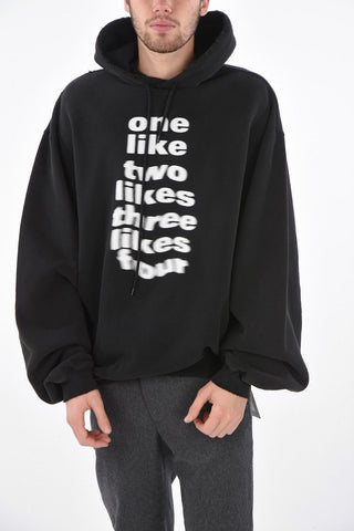 Worn Effect BOMBER FIT Hoodie with Prints
