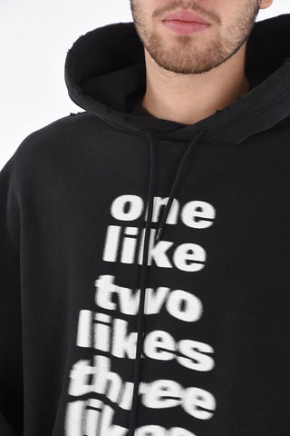 Worn Effect BOMBER FIT Hoodie with Prints