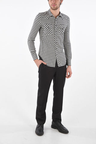Camicia Shephard's Check con Bottoni Automatici e 2 Taschini