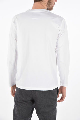 T-Shirt Girocollo a Maniche Lunghe con Maxi Logo