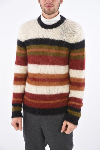 Crew Neck Multicolor Mohair Blend Sweater