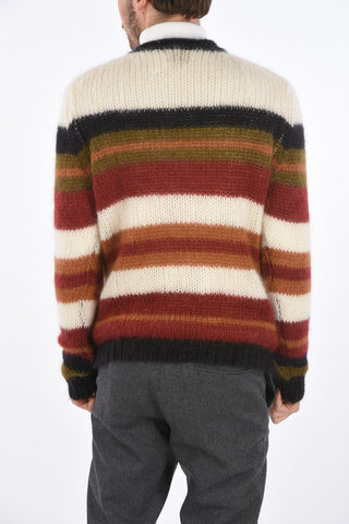 Crew Neck Multicolor Mohair Blend Sweater