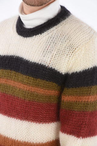 Crew Neck Multicolor Mohair Blend Sweater