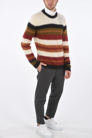 Crew Neck Multicolor Mohair Blend Sweater
