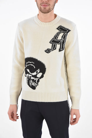 embroidered crew-neck sweater