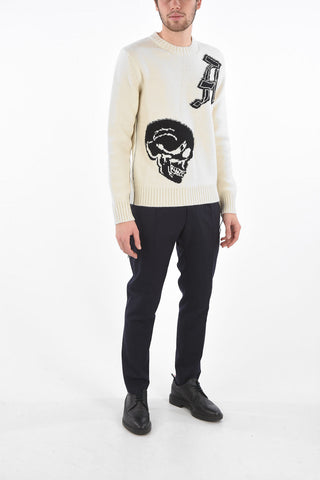 embroidered crew-neck sweater