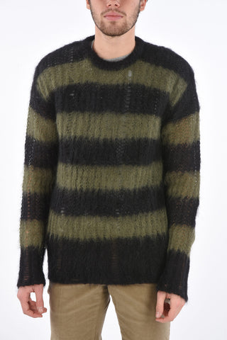 striped crew-neck sweater