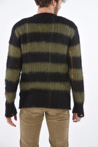 striped crew-neck sweater