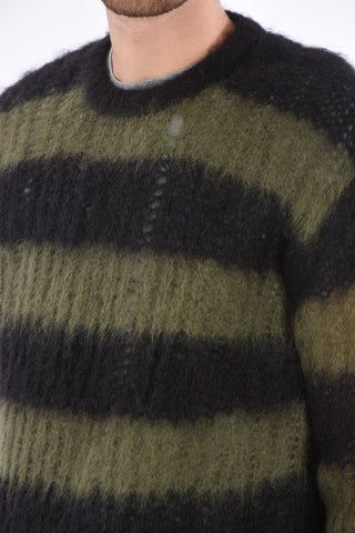 striped crew-neck sweater