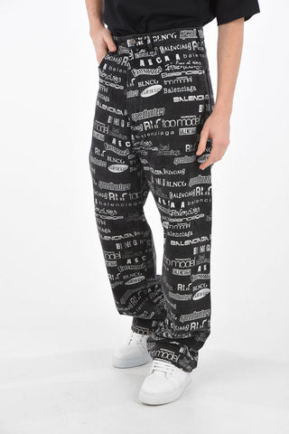 Baggy Denims with All-Over Logo