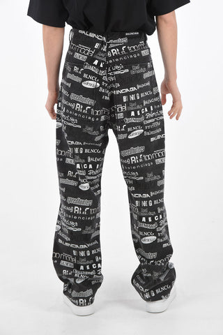 Baggy Denims with All-Over Logo