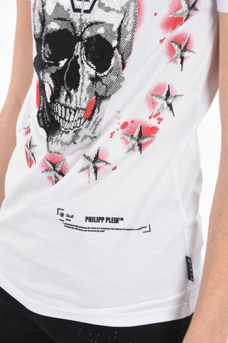 rhinestone embellished skull T-shirt