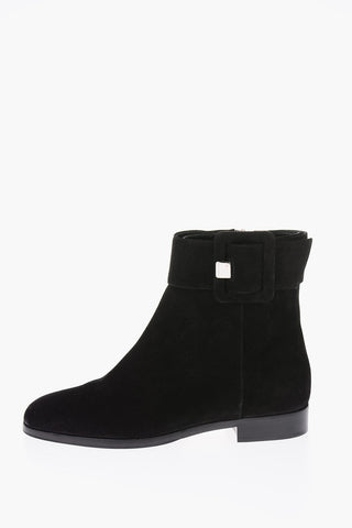 Suede leather Jodhpur boots with side zip