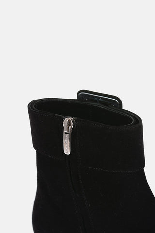 Suede leather Jodhpur boots with side zip