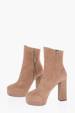 12.5cm suede leather Booties with side zip