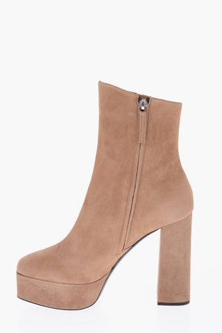 12.5cm suede leather Booties with side zip
