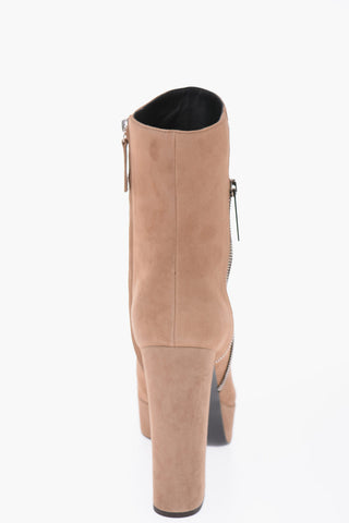 12.5cm suede leather Booties with side zip