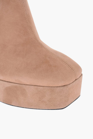 12.5cm suede leather Booties with side zip