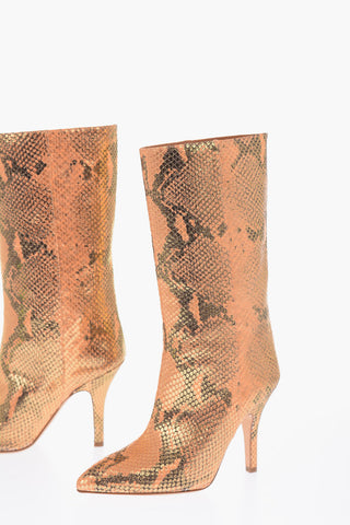 10cm leather snake print Stiletto Heel Boots