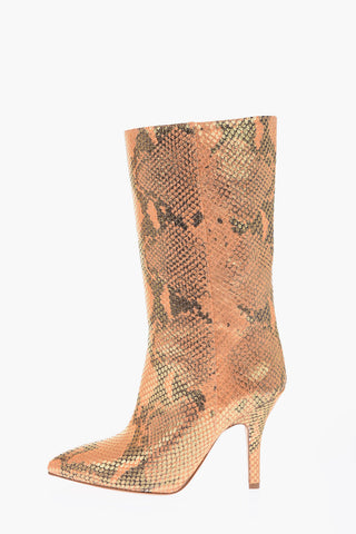 10cm leather snake print Stiletto Heel Boots