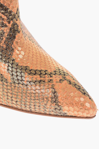10cm leather snake print Stiletto Heel Boots