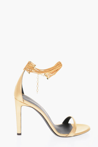 10cm glistening textured leather MEKONG Ankle-strap sandals