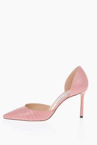10cm leather crocodile print ESTHER D’Orsay pumps