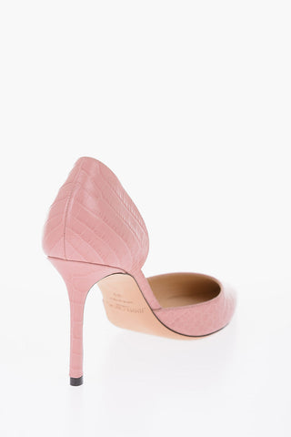 10cm leather crocodile print ESTHER D’Orsay pumps