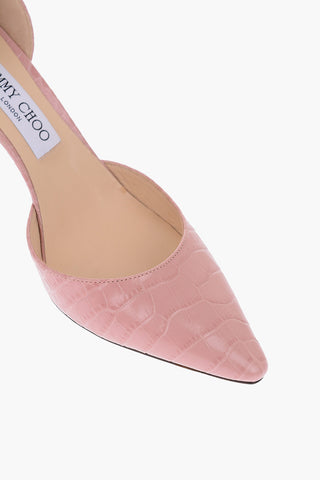 10cm leather crocodile print ESTHER D’Orsay pumps