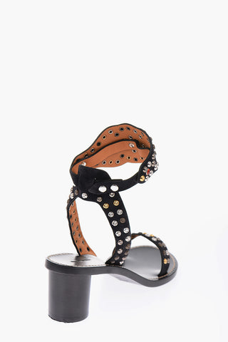 7cm leather JALEO Ankle-strap sandals with studs