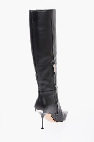 9cm leather Knee boots with side boots