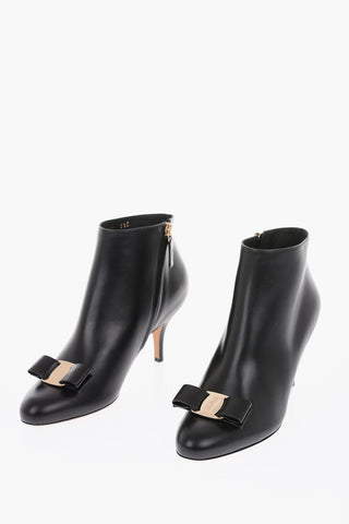 7.5cm leather LONGI ankle boots with side zip
