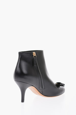 7.5cm leather LONGI ankle boots with side zip