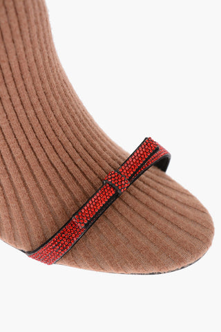 12cm fabric sock boots with glitter details