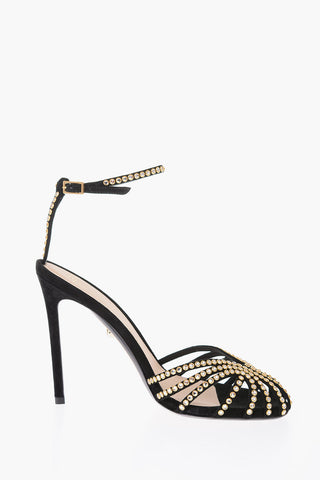 Sandali ankle-strap IANNA in pellescamosciata con gioielli 12cm