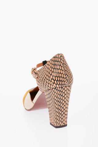 9.5cm leather URIT T-Strap pumps