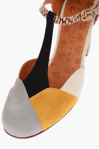 9.5cm leather URIT T-Strap pumps