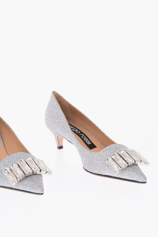 Point Toe Pumps with jewel detail