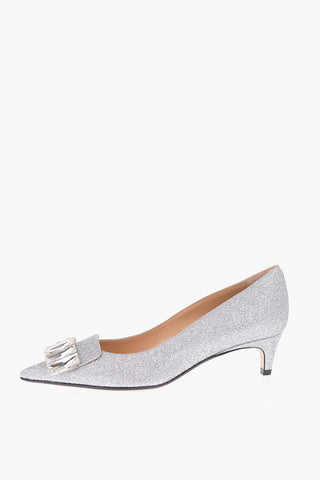 Point Toe Pumps with jewel detail