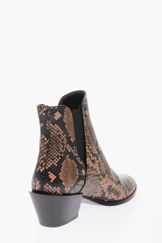 6cm leather snake print Chelsea boots