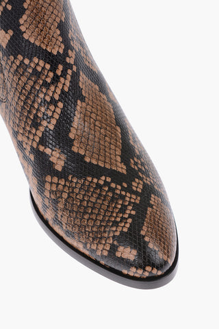 6cm leather snake print Chelsea boots