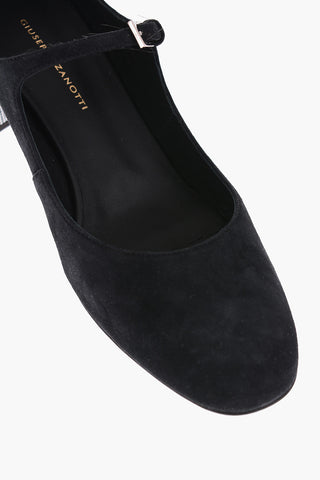 5cm suede leather KANDA Mary Jane pumps with glitter detail