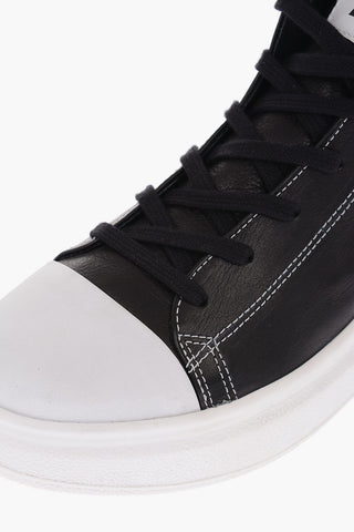 Platform sneakers in pelle con zip laterale
