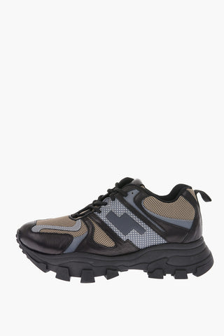 leather and fabric DRAGON TRAIL sneakers